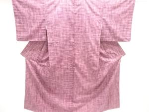 格子織り出し手織り紬着物